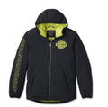 New Harley-Davidson® Authentic Men's Bar & Shield Hooded Puffer - Black Beauty