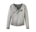 New Harley-Davidson® Authentic Women's Throttle Lace-Up Knit Top - Black Beauty