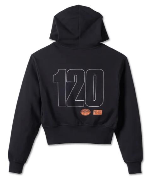 New Harley-Davidson® Authentic Women's 120th Anniversary Zip Front Hoodie - Black Beauty