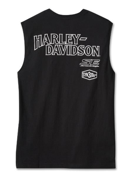 New Harley-Davidson® Authentic Men's Screamin' Eagle Muscle Tee Black
