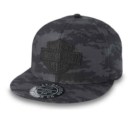 New Harley-Davidson® Authentic Men's Camo Stretch Fit Baseball Cap - Black