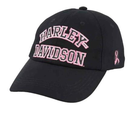 New Harley-Davidson® Authentic Women's Pink Label Adjustable Baseball Cap - Black