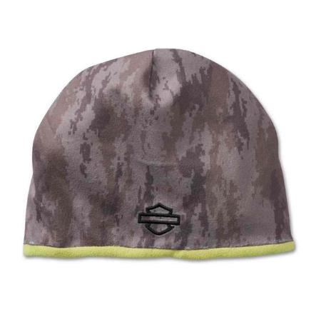 New Harley-Davidson® Authentic Men's Reversible Camo Beanie Cap - Lime/Gray