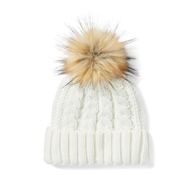 New Harley-Davidson® Authentic Women's Leather Patch Pom Beanie