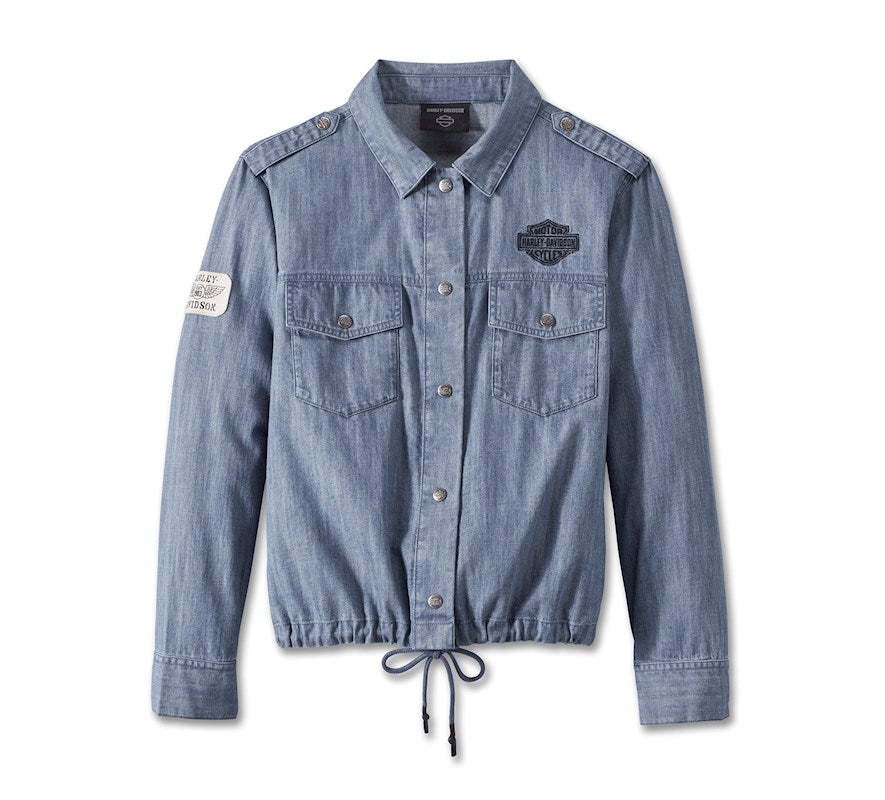 New Harley-Davidson® Authentic Women's Division Chambray Anorak Blouse / Jacket