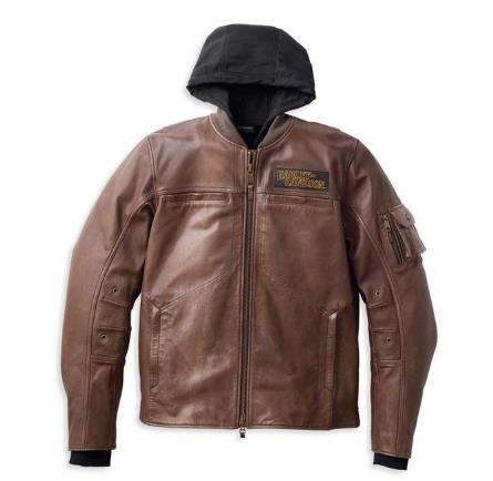 New Harley-Davidson® Authentic Men's Ventura 3-IN-1 Midweight Leather Jacket, Brown