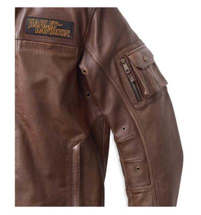 New Harley-Davidson® Authentic Men's Ventura 3-IN-1 Midweight Leather Jacket, Brown