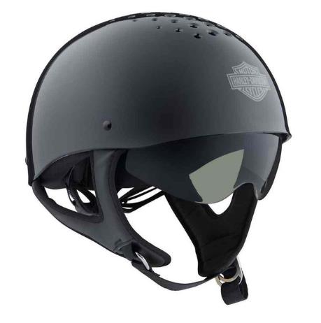 New Harley-Davidson® Authentic Unisex Trenton B&amp;S B13 Sun Shield Half Helmet, Black