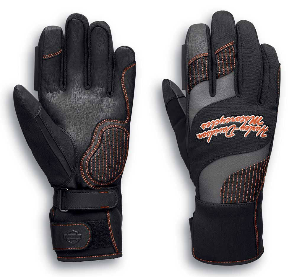 New Harley-Davidson® Authentic Women's Vanocker Under Cuff Gauntlet Gloves, Black