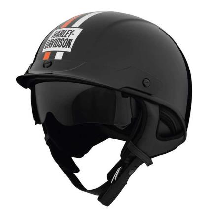 New Harley-Davidson® Authentic Pearson Ultra-Light Sun Shield J03 Half Helmet- Black