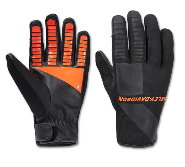 New Harley-Davidson® Authentic Men's H-D Waterproof Dyna Knit Mixed Media Gloves