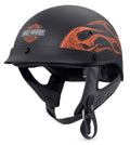 New Harley-Davidson® Authentic Men's Wheeler Flames M04 Half Helmet, Matte Black