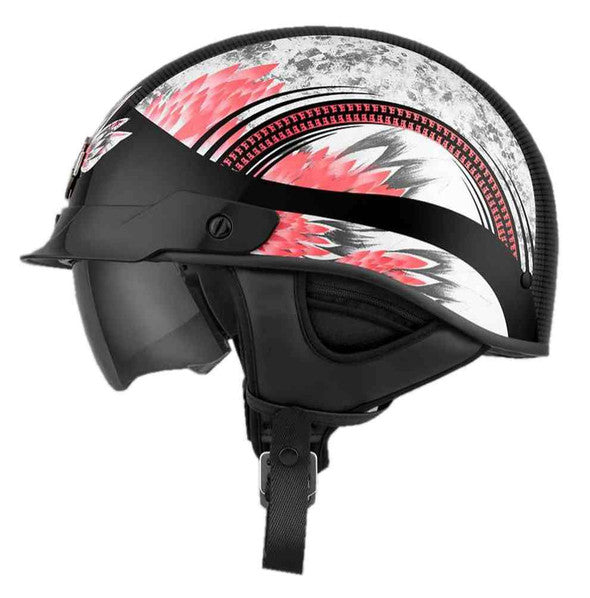 New Harley-Davidson® Authentic Women's Terrace Dream J03 Half Helmet, Black & Pink