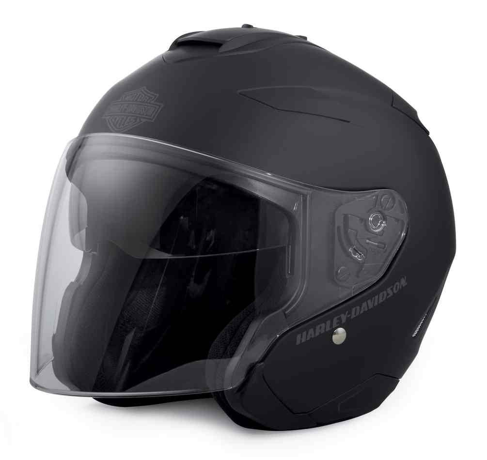 New Harley-Davidson® Authentic Men's Interchangeable Sun Shield 3/4 Helmet, Black