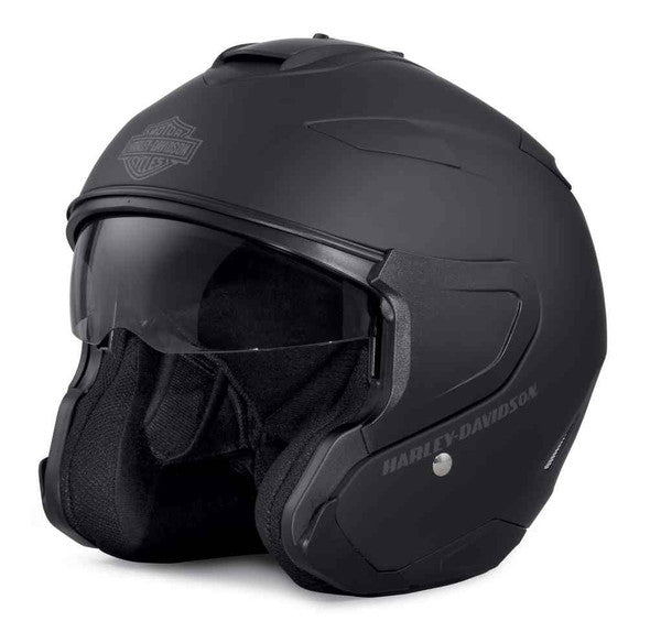 New Harley-Davidson® Authentic Men's Interchangeable Sun Shield 3/4 Helmet, Black