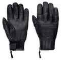 New Harley-Davidson® Authentic Men's Ogden Full-Finger Leather Gloves, Black