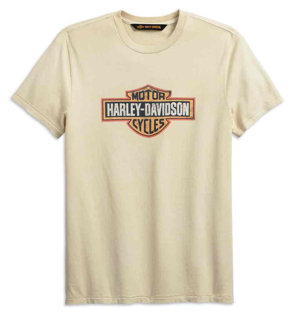 New Harley-Davidson® Authentic  Men's Crackle Slim Fit Short Sleeve Tee, Off-White