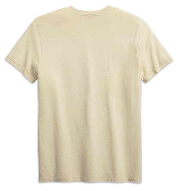 New Harley-Davidson® Authentic  Men's Crackle Slim Fit Short Sleeve Tee, Off-White