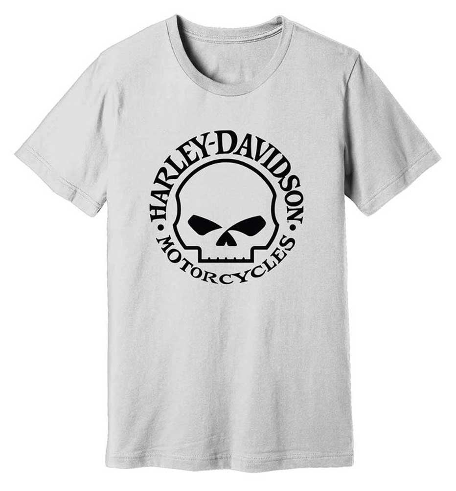 New Harley-Davidson® Authentic Men's Willie G Skull Short Sleeve Graphic Tee - White