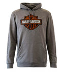 New Harley-Davidson® Authentic Men's Hallmark B&S Pullover Hoodie, Heather Gray