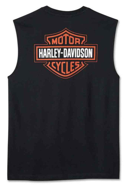 New Harley-Davidson® Authentic Men's Bar & Shield Sleeveless Muscle Tee - Black