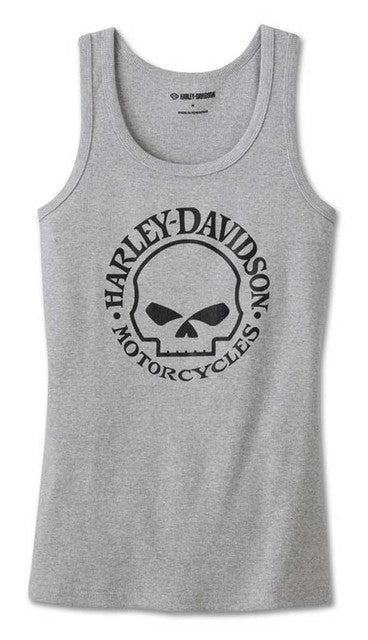 New Harley-Davidson® Authentic Women's Ultra Classic Skull Sleeveless Tank Top- Gray