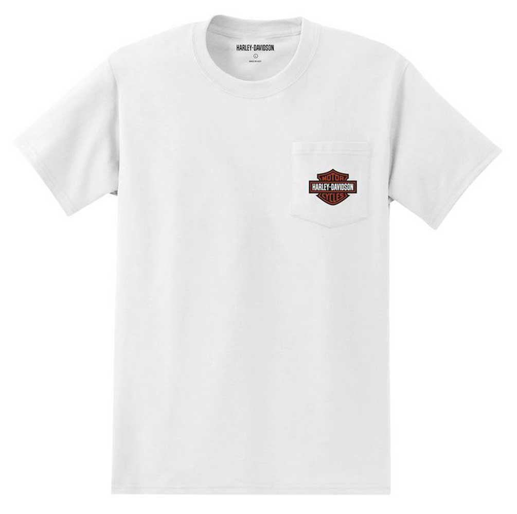 New Harley-Davidson® Authentic Men's B&S Logo Short Sleeve Pocket Tee - White