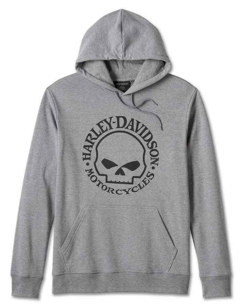 New Harley-Davidson® Authentic Men's Willie G Skull Pullover Fleece Hoodie - Gray