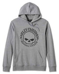 New Harley-Davidson® Authentic Men's Willie G Skull Pullover Fleece Hoodie - Gray