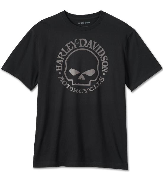 New Harley-Davidson® Authentic Men's Willie G Skull Short Sleeve Tee - Black