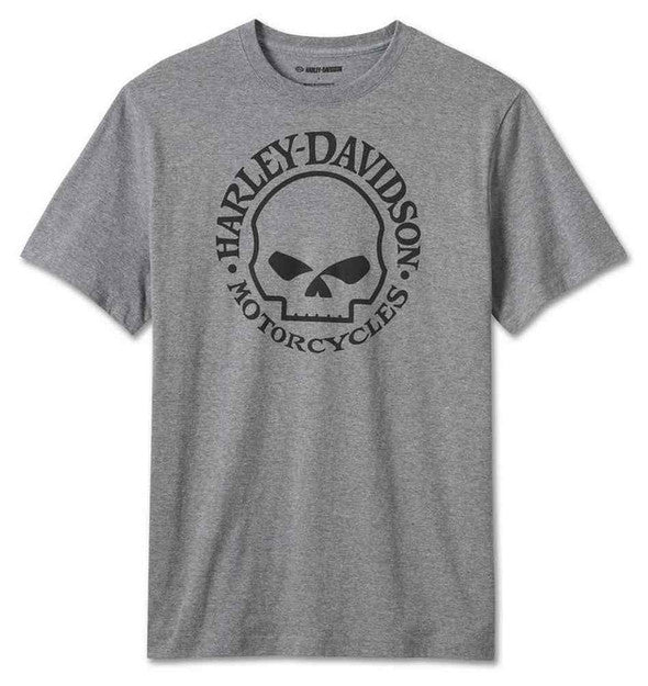New Harley-Davidson® Authentic Men's Willie G Skull Short Sleeve Tee - Gray