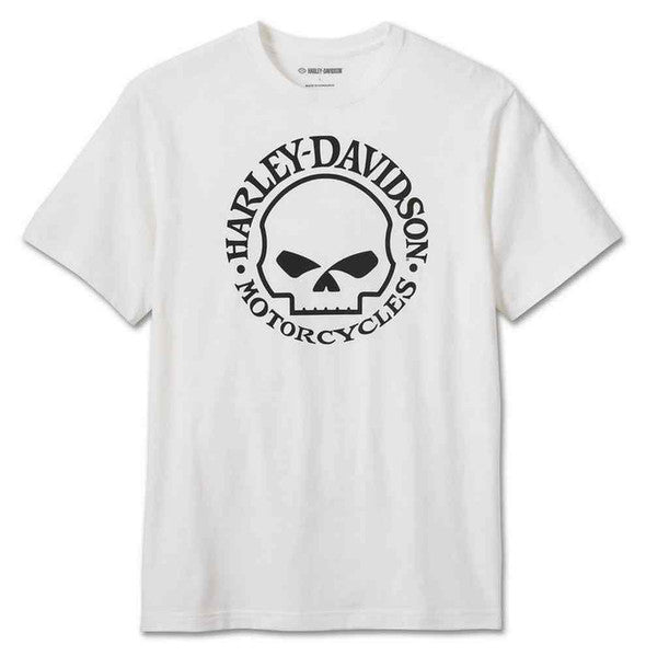 New Harley-Davidson® Authentic Men's Willie G Skull Short Sleeve Tee - White