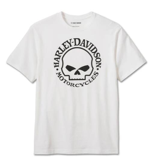 New Harley-Davidson® Authentic Men's Willie G Skull Short Sleeve Tee - White