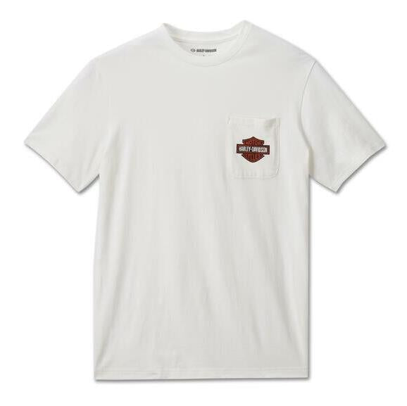 New Harley-Davidson® Authentic Men's Bar & Shield Pocket Tee White