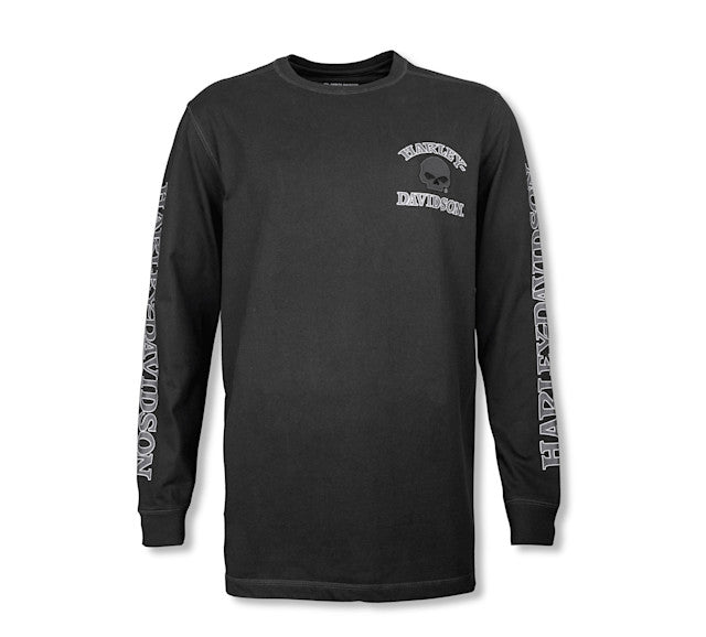 New Harley-Davidson® Authentic Willie G ™ Skull Long Sleeve Tee - Black