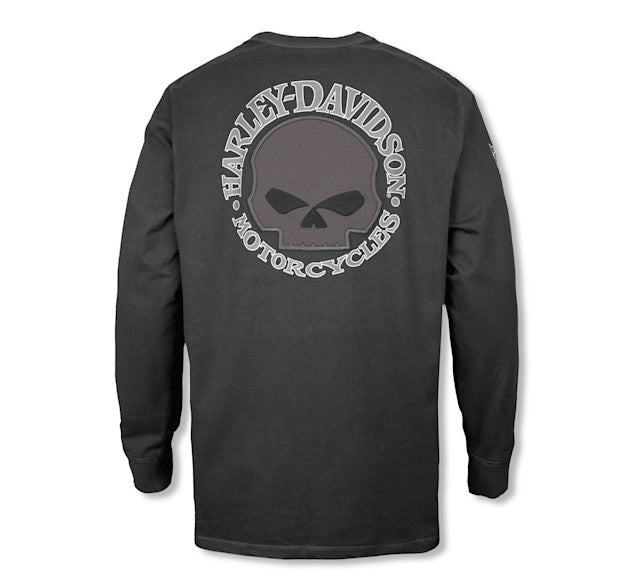 New Harley-Davidson® Authentic Willie G ™ Skull Long Sleeve Tee - Black
