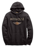 New Harley-Davidson® Authentic Men's Felt Patch Slim Fit Pullover Hoodie, Gray
