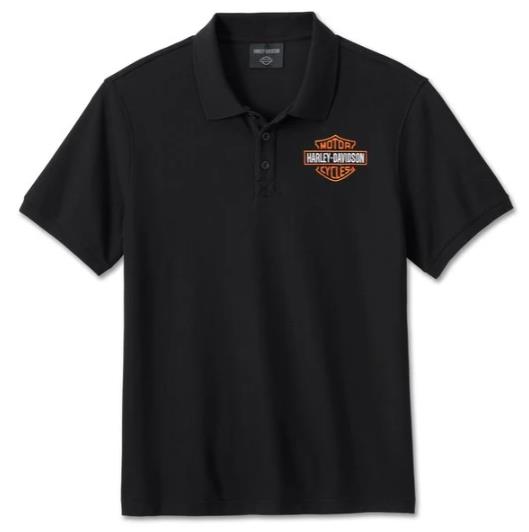 New Harley-Davidson® Authentic Men's Bar &amp; Shield Polo Shirt - Harley Black