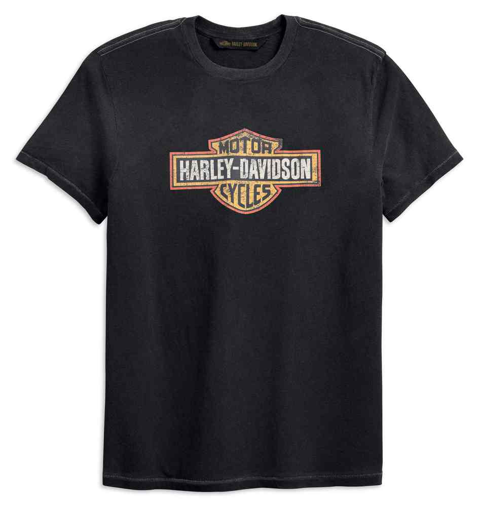 New Harley-Davidson® Authentic Men's Crackle Logo Slim Fit Short Sleeve Tee, Gray