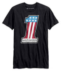 New Harley-Davidson® Authentic Men's #1 Retro Slim Fit Short Sleeve Tee, Black