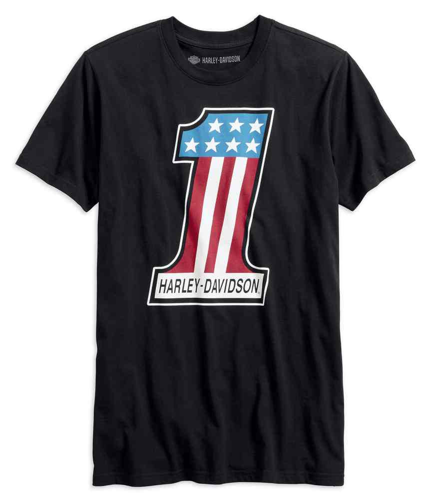 New Harley-Davidson® Authentic Men's #1 Retro Slim Fit Short Sleeve Tee, Black