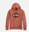 New Harley-Davidson® Authentic Men's Hoodie Orange Westcoast Bar & Shield