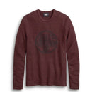 New Harley-Davidson® Authentic Men's Crew Neck Sweater Embroidered Logo Bordeaux