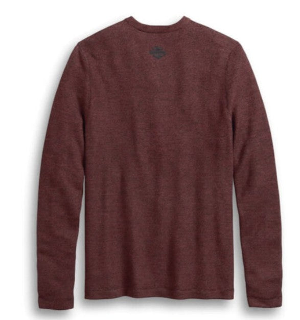 New Harley-Davidson® Authentic Men's Crew Neck Sweater Embroidered Logo Bordeaux